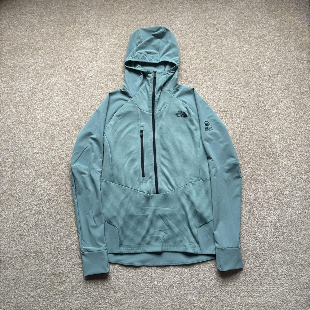 The North Face Steep Series Hoodie Womens Medium Green Fleece Half Zip‎ NF0A3M1U